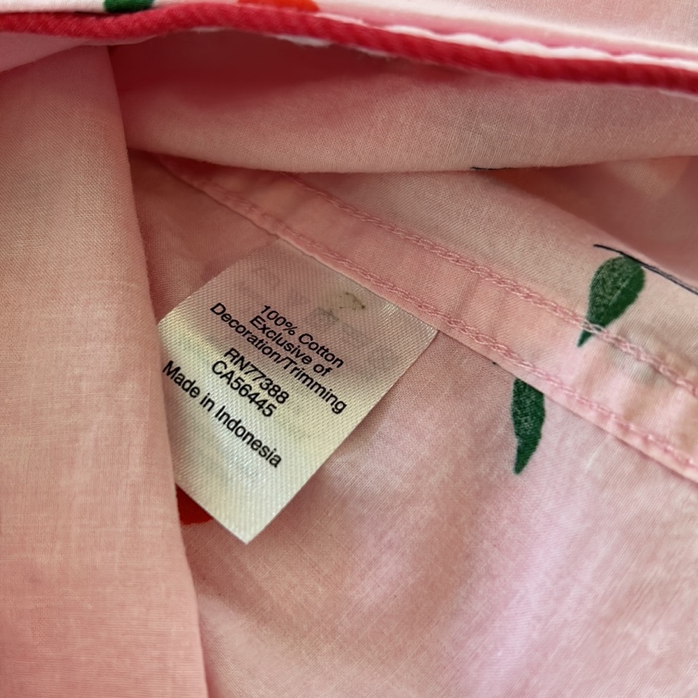J. Crew Pink Cherry Print Pajama Top - Picture 4 of 4